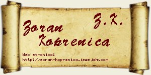 Zoran Koprenica vizit kartica